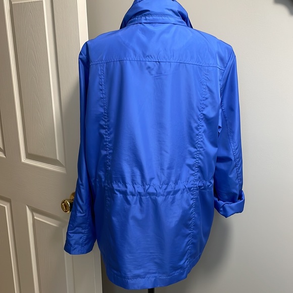 Karen Scott Sport Bright Blue Repellant Convertible Sleeve Zip/Snap Jacket Sz Lg - Picture 8 of 12
